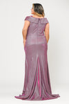 PCW1042 Glitter Knit Off the Shoulder Gown