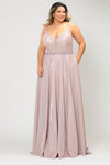 PCW1048 Iridescent Glitter Knit A-line Gown
