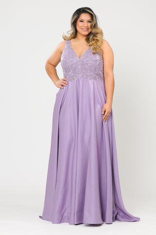 PCW1074 Embroidered bodice with Rhinestones Shimmer Shine Gown